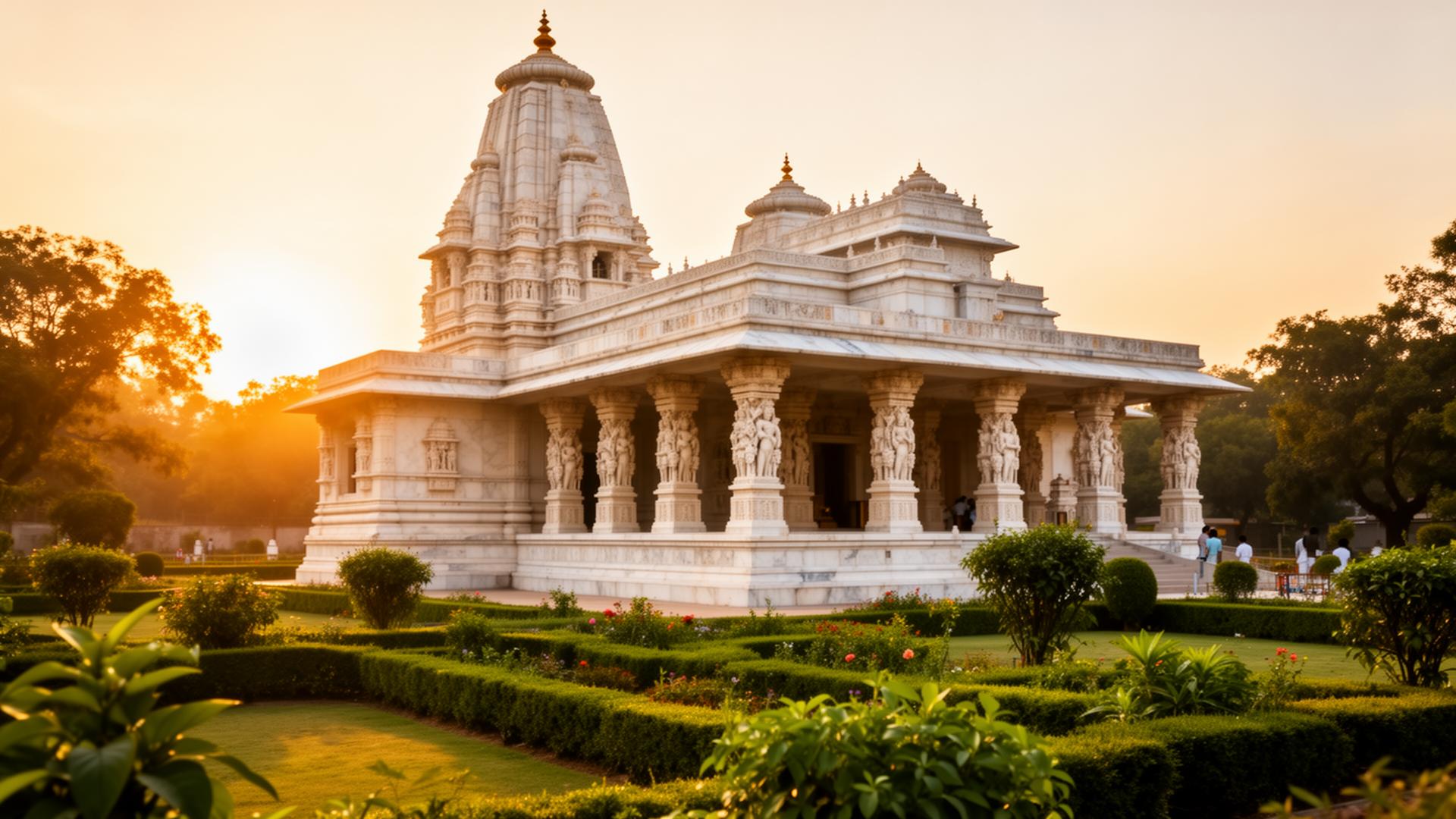 Jain temple at golden hour